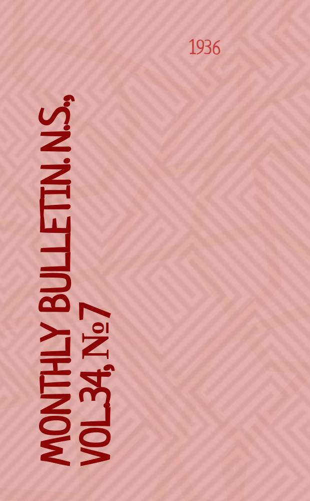 Monthly bulletin. N.S., Vol.34, №7