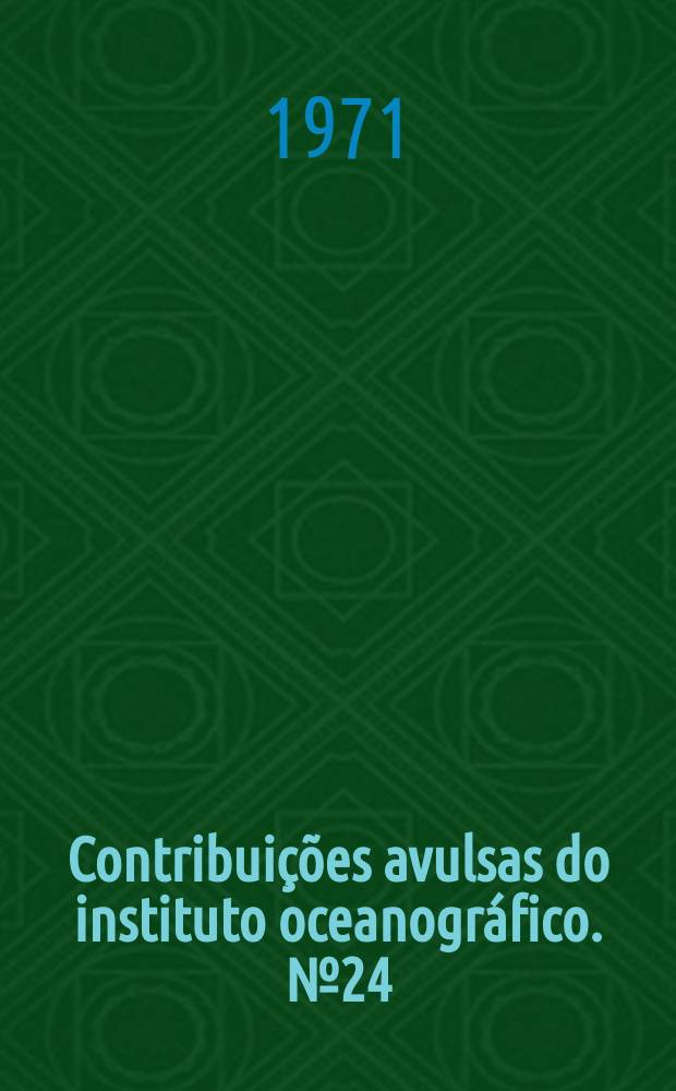 Contribuições avulsas do instituto oceanográfico. №24 : First record of the occurrence of an adult...