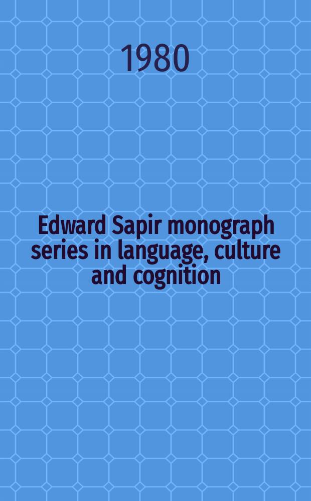 Edward Sapir monograph series in language, culture and cognition : Suppl. to the j. Forum linguisticum. 7 : Preface to a Neo-Firthian linguistics