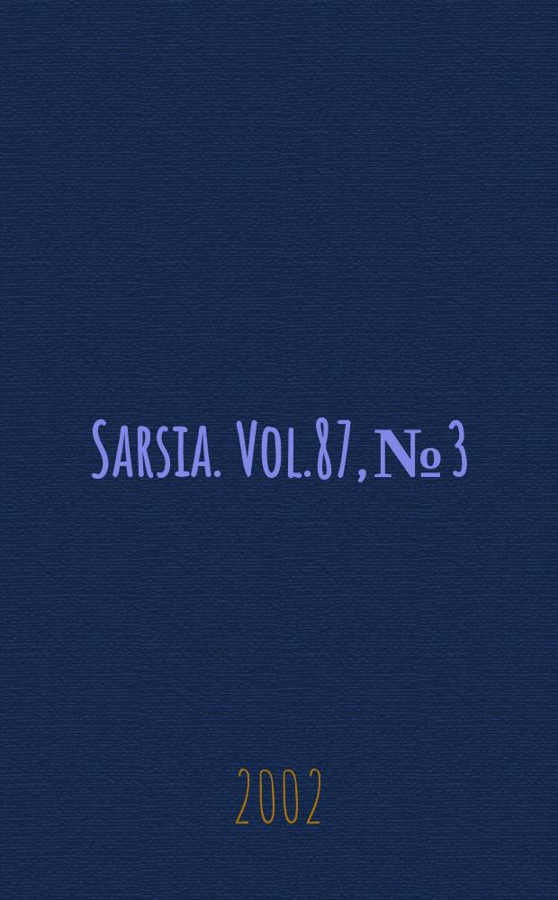Sarsia. Vol.87, №3