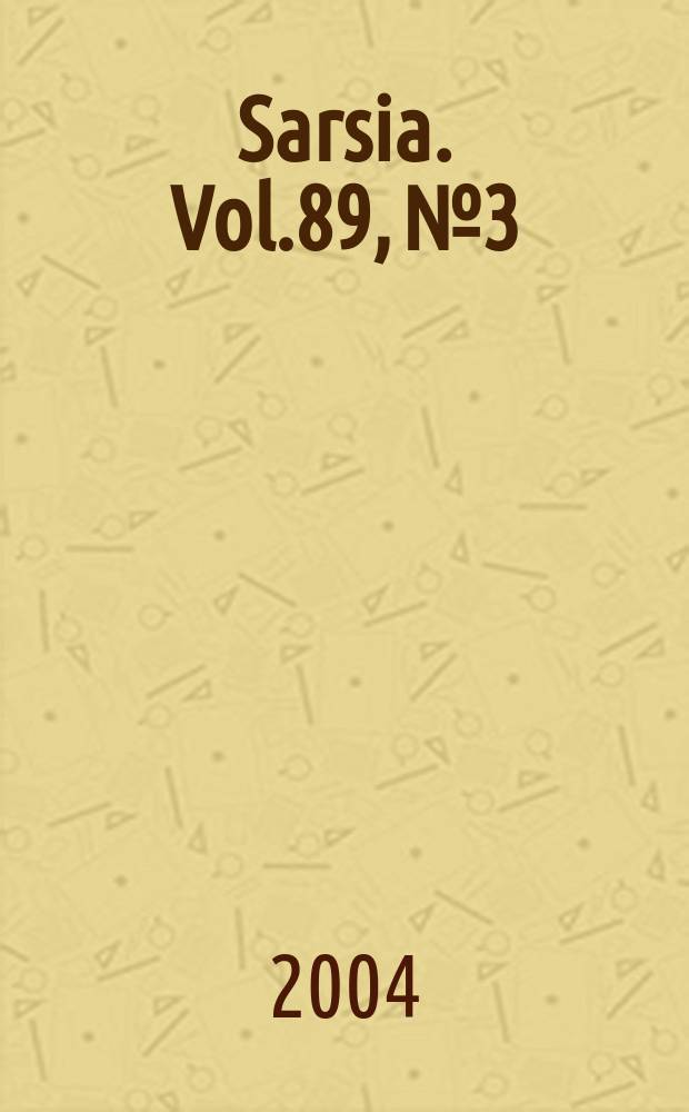 Sarsia. Vol.89, №3