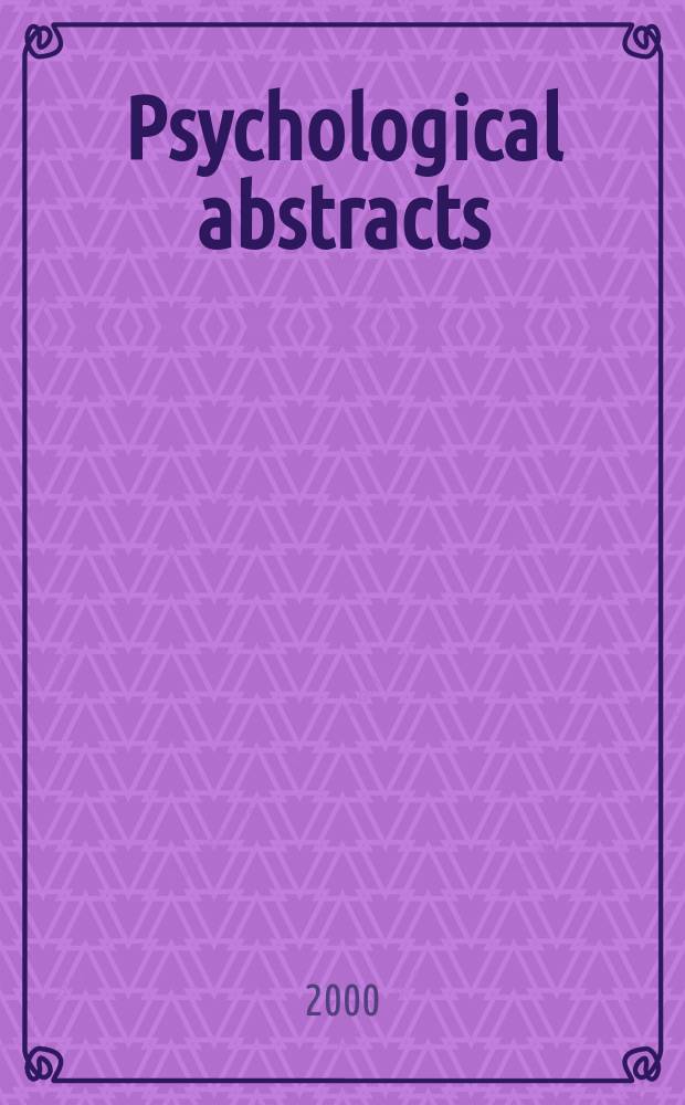 Psychological abstracts : Publ. by The Amer. psychol. assoc. Vol.87, Auth. index