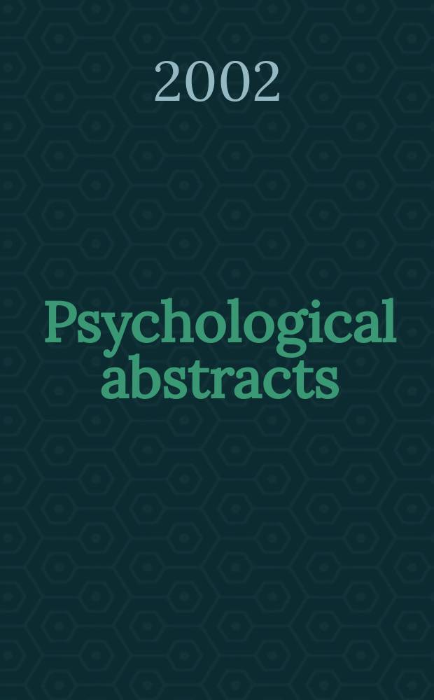 Psychological abstracts : Publ. by The Amer. psychol. assoc. Vol.89, №11