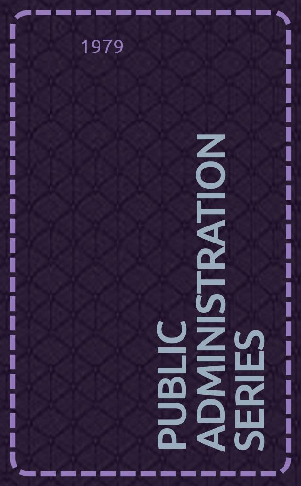 Public administration series : Mobile homes in Canada