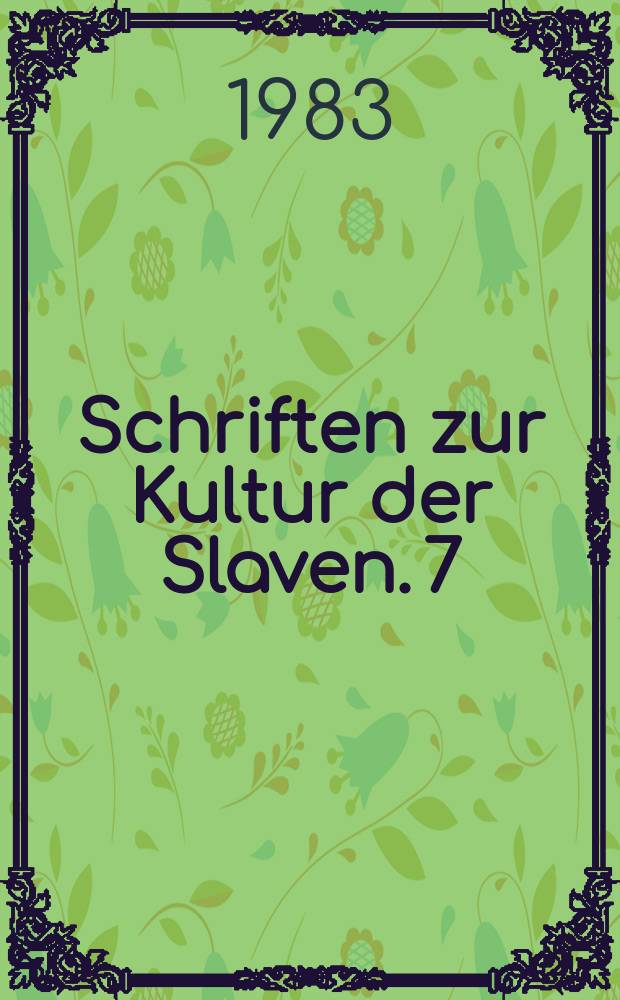 Schriften zur Kultur der Slaven. 7 : Dostojevskij und die Literatur