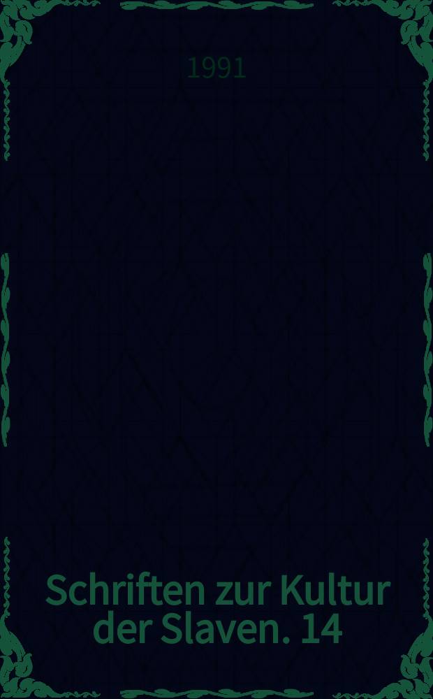 Schriften zur Kultur der Slaven. 14 : Die Ahnenfeier