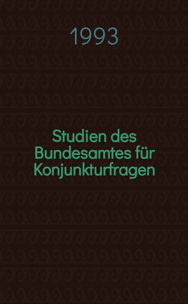 Studien des Bundesamtes für Konjunkturfragen