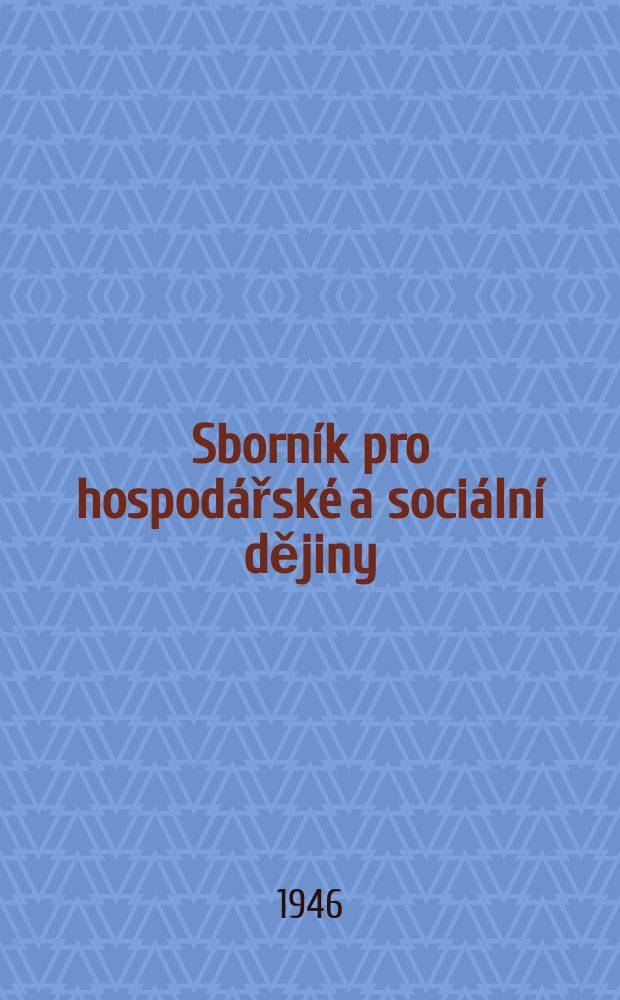 Sborník pro hospodářské a sociální dějiny