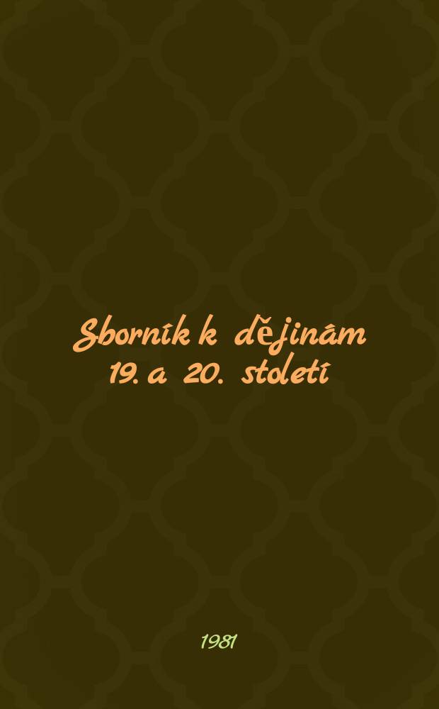 Sborník k dějinám 19. a 20. století