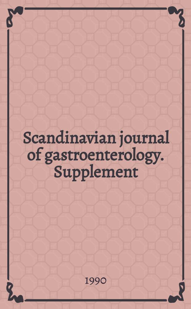 Scandinavian journal of gastroenterology. Supplement