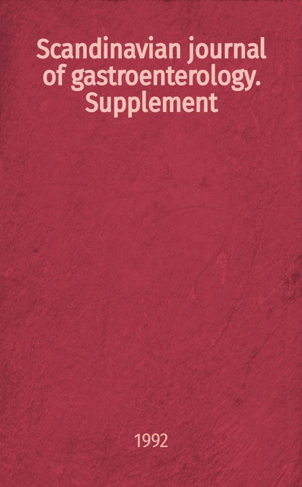 Scandinavian journal of gastroenterology. Supplement