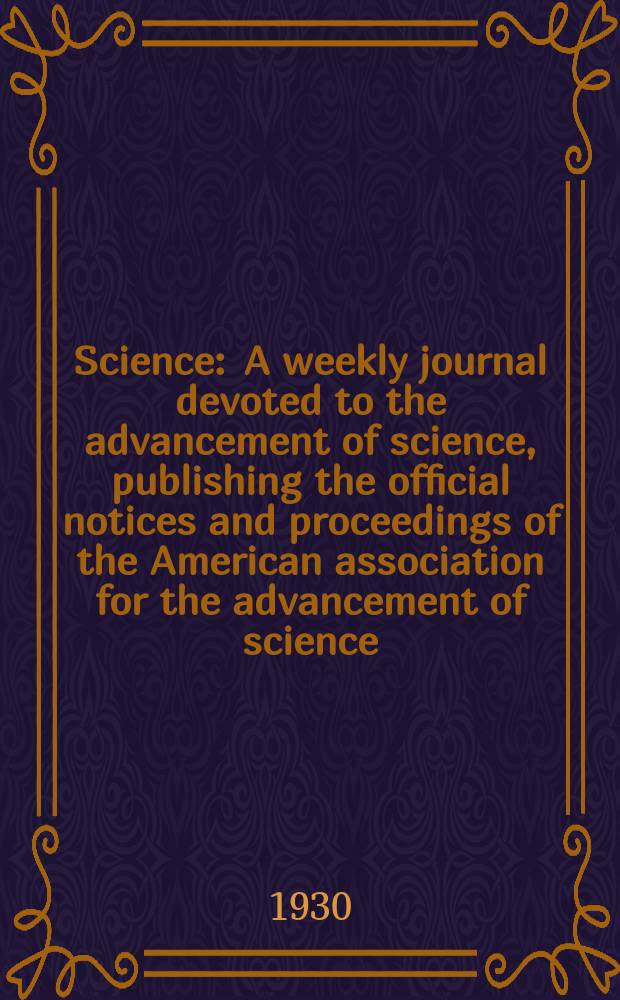Science : A weekly journal devoted to the advancement of science, publishing the official notices and proceedings of the American association for the advancement of science. N.S., Vol.72, №1877