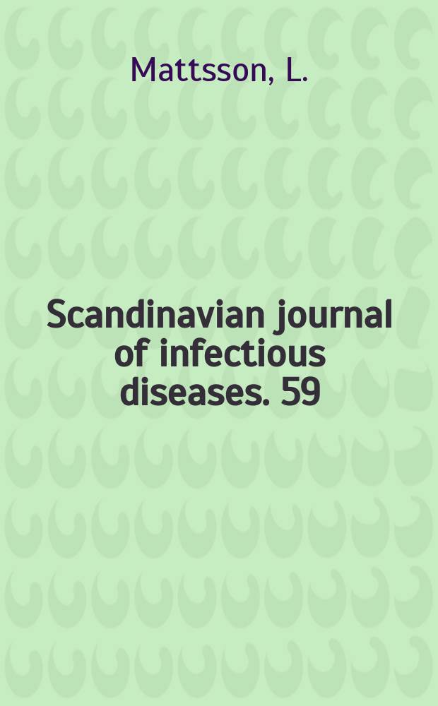 Scandinavian journal of infectious diseases. 59 : Chronic non-A, non-B hepatitis