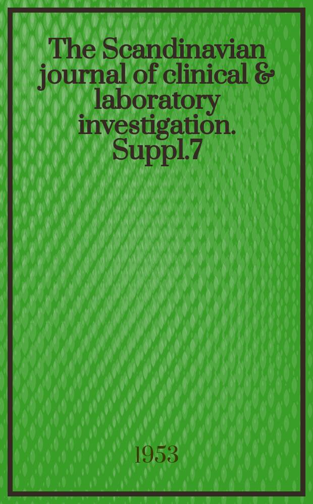 The Scandinavian journal of clinical & laboratory investigation. Suppl.7 : Studies on the reaction of the isolated phrenic nerve diaphragm preparation of various species to certain agents causing a neuromuscular block