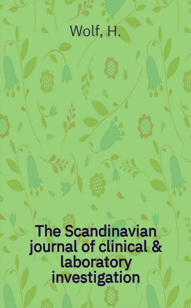 The Scandinavian journal of clinical & laboratory investigation : Studies on tryptophan metabolism in man
