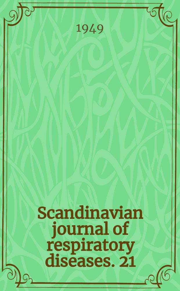 Scandinavian journal of respiratory diseases. 21 : Arvid Wallgren