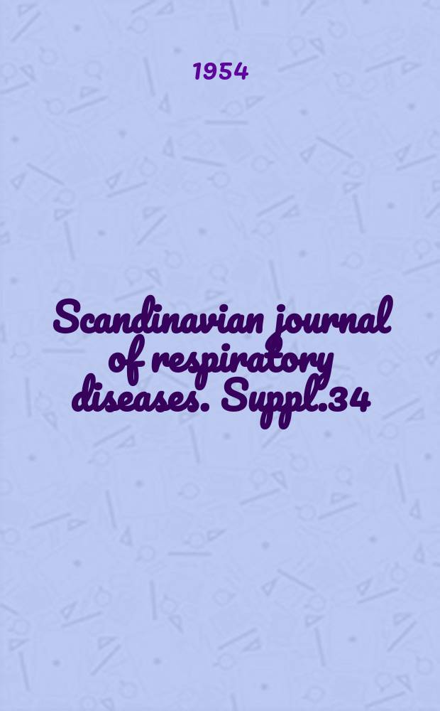 Scandinavian journal of respiratory diseases. Suppl.34 : Tuberculoma of the lung