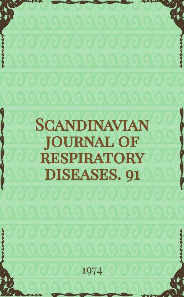 Scandinavian journal of respiratory diseases. 91 : Environmental tobacco smoke effects on the non-smoker
