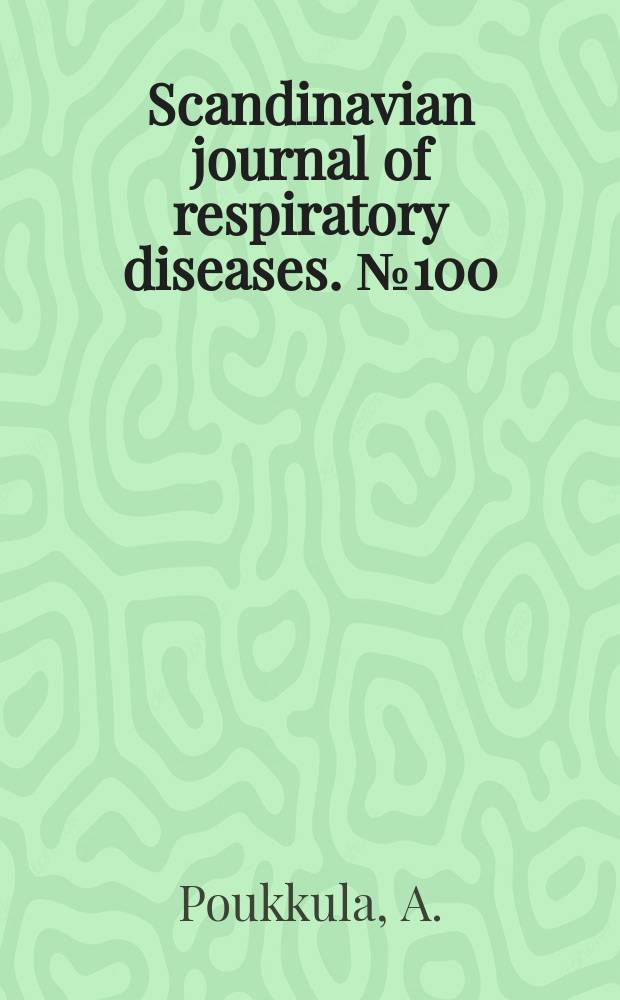 Scandinavian journal of respiratory diseases. №100 : Prognosis for adult asthmatics
