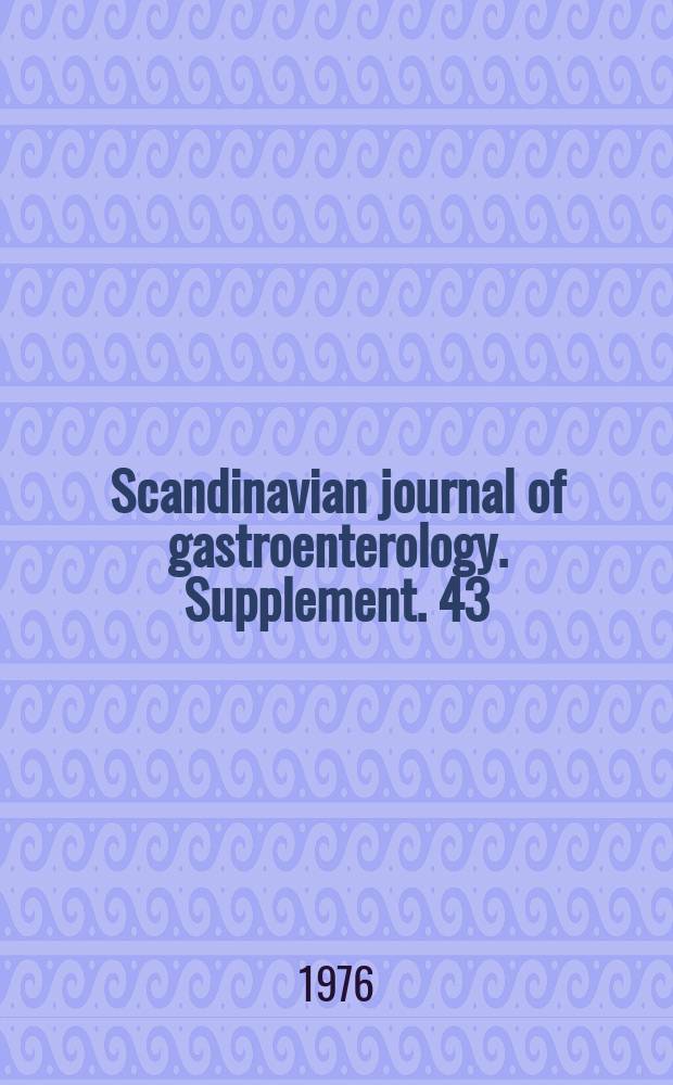 Scandinavian journal of gastroenterology. Supplement. 43 : The effect of trimipramine (Surmontil (R)) on gastric secretion and peptic ulcer healing