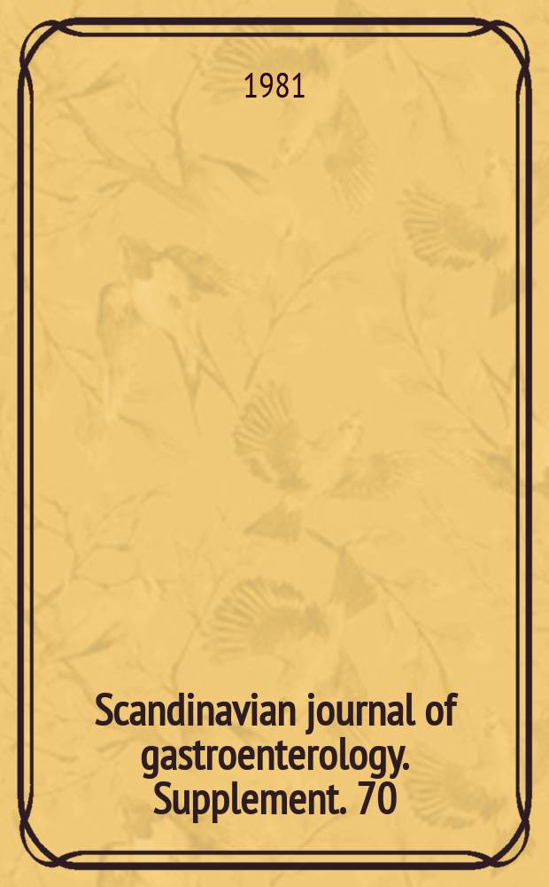 Scandinavian journal of gastroenterology. Supplement. 70 : Electronmicroscopy of the gastrointestinal tract