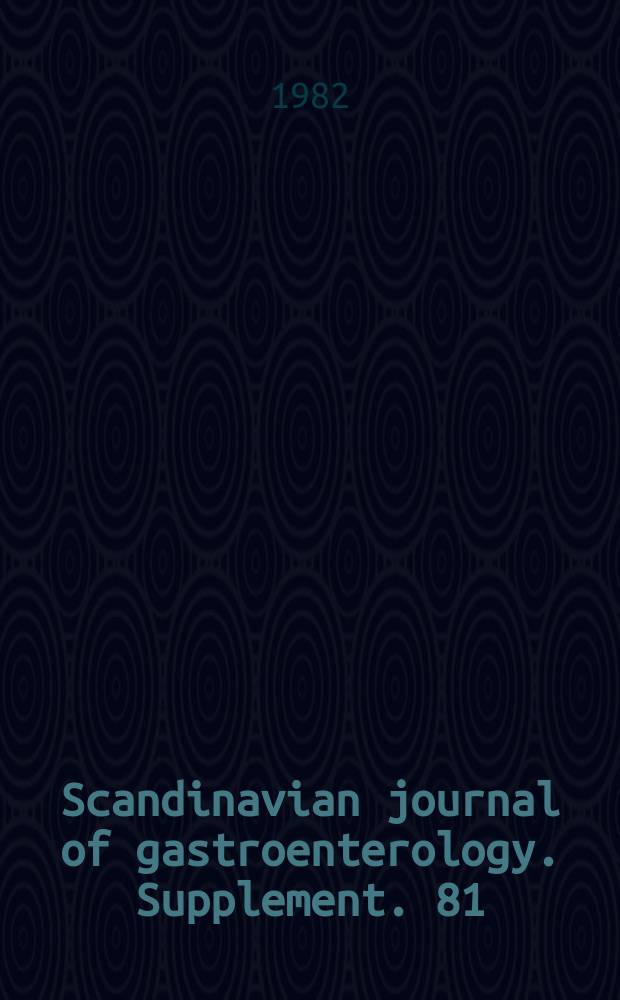 Scandinavian journal of gastroenterology. Supplement. 81 : Efficacy and safety of pirenzepine in peptic ulcer and in non ulcerous gastroduodenal diseases