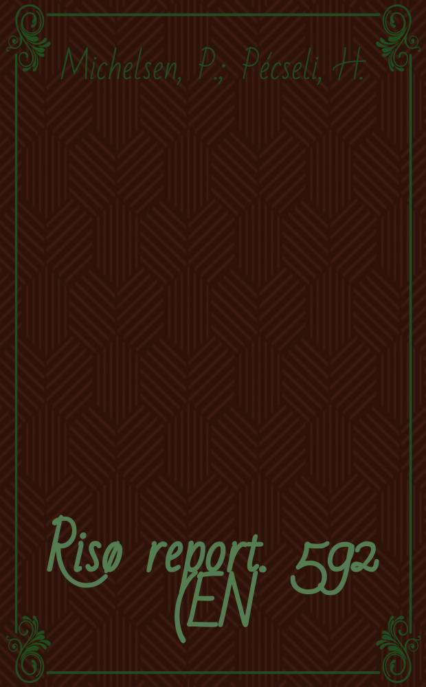 Ris&oslash; report. 592(EN) : A Numerical study of reflectometer ...