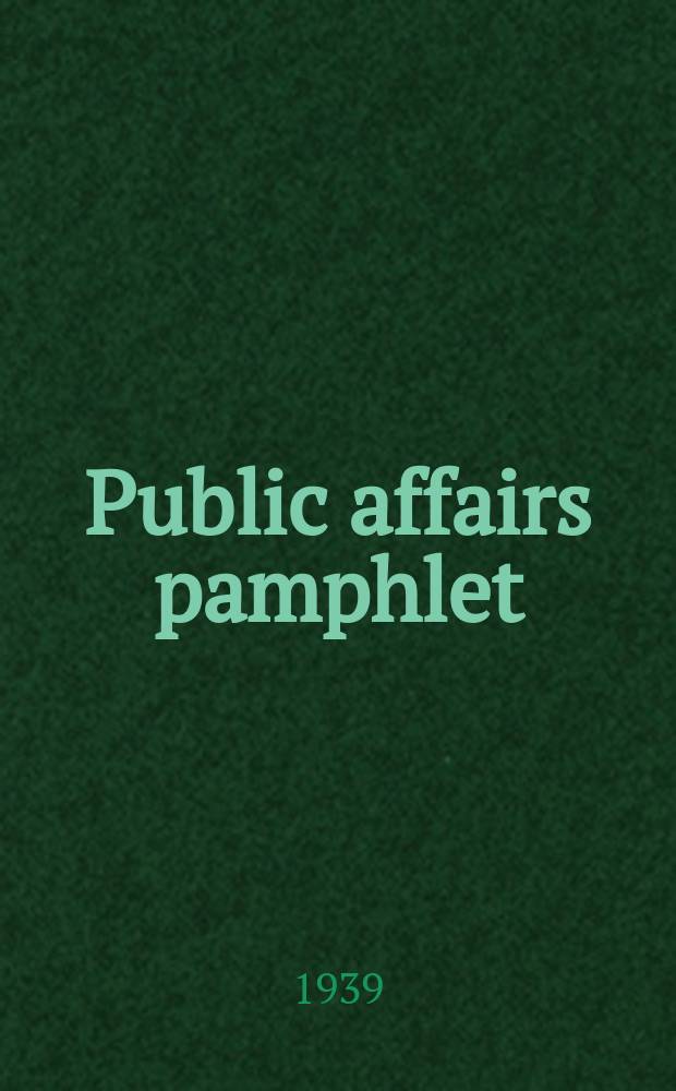 Public affairs pamphlet