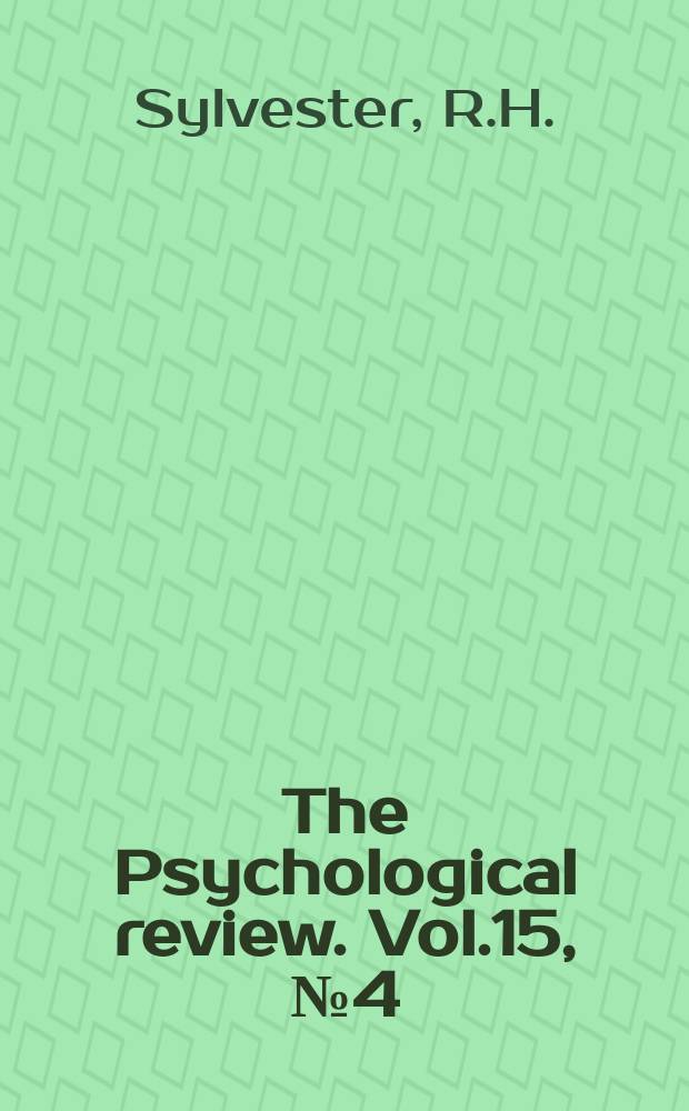The Psychological review. Vol.15, №4(65) : The form board test