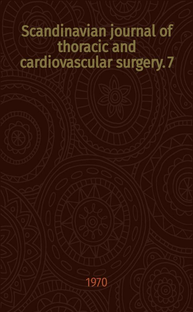 Scandinavian journal of thoracic and cardiovascular surgery. 7 : Evaluation of the Kay-Shiley disc valve ...
