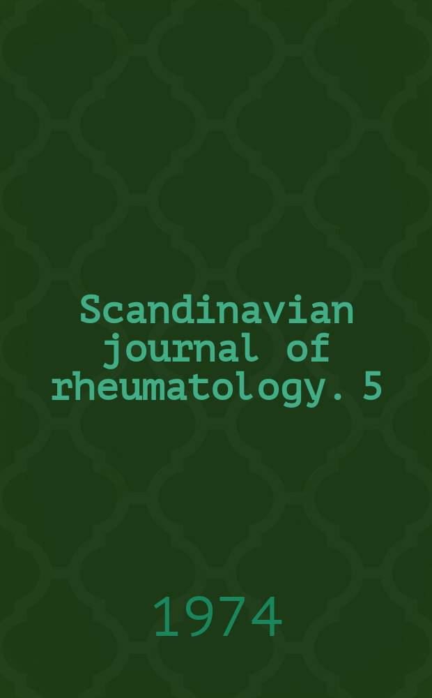 Scandinavian journal of rheumatology. 5 : Rheumatoid arthritis and cancer arthritis
