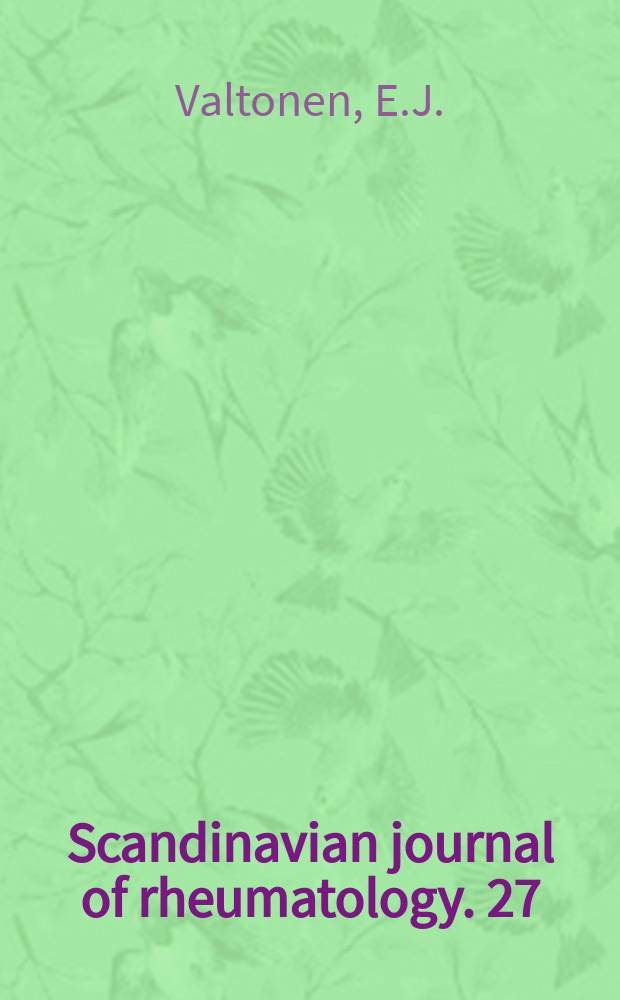 Scandinavian journal of rheumatology. 27 : Clinical comparison of fenbufen ...