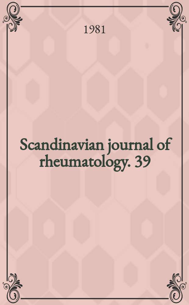 Scandinavian journal of rheumatology. 39 : Factors affecting variations in patient response