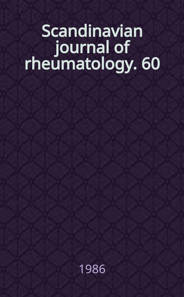 Scandinavian journal of rheumatology. 60 : Articular cartilage and other joint structures in relation to loading and movement