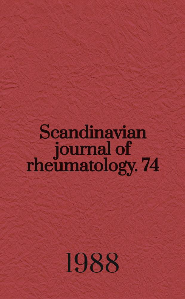 Scandinavian journal of rheumatology. 74 : Etiopathogenesis of rheumatoid arthritis