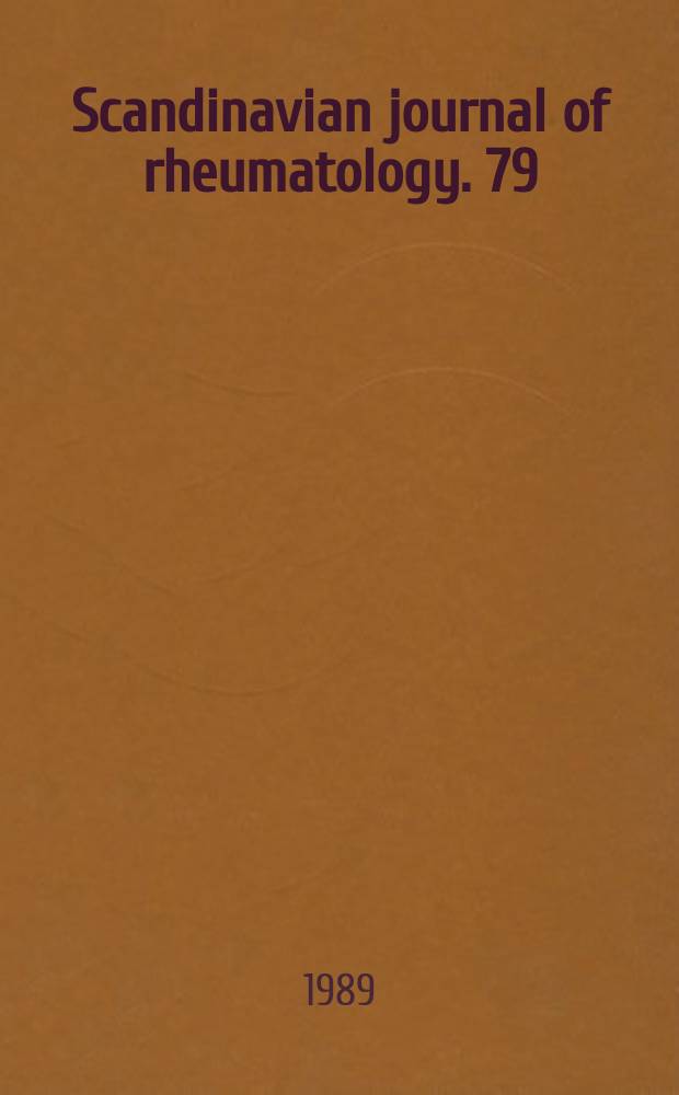 Scandinavian journal of rheumatology. 79 : Epidemiology of rheumatoid arthritis and of its treatment