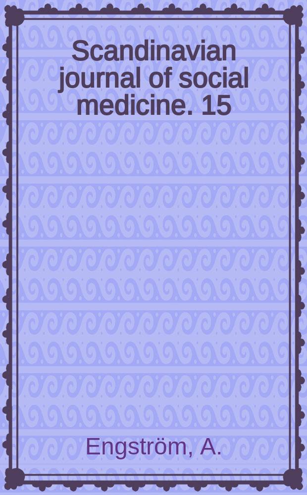 Scandinavian journal of social medicine. 15 : Causes and consequences of moped and motor-cycle