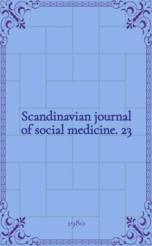 Scandinavian journal of social medicine. 23 : Regular skewness of birth order distribution