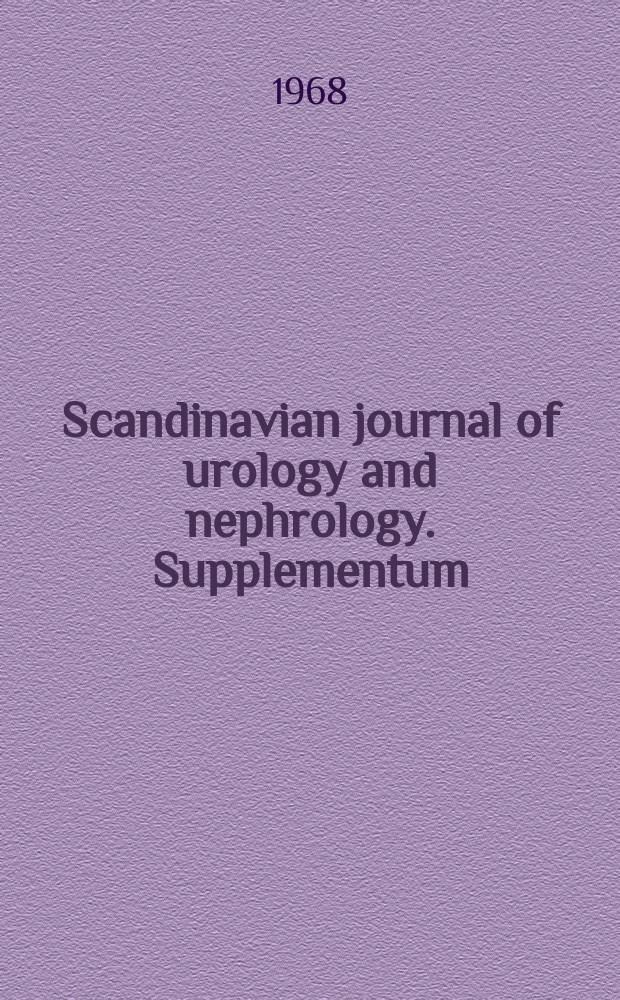 Scandinavian journal of urology and nephrology. Supplementum