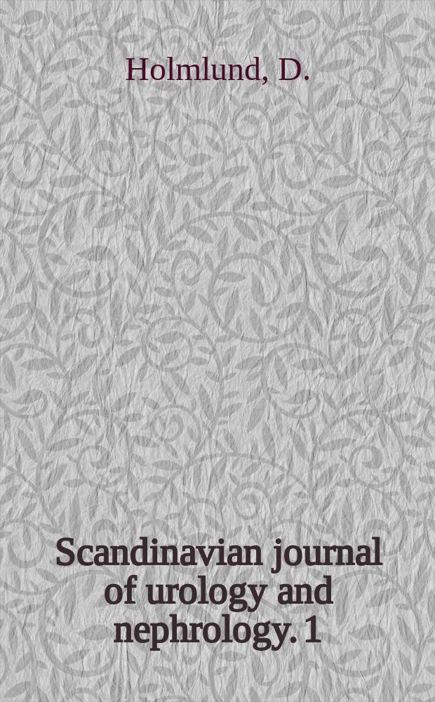 Scandinavian journal of urology and nephrology. 1 : Ureteral stones