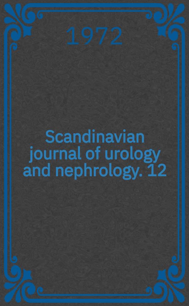Scandinavian journal of urology and nephrology. 12 : Electrolyte fluid distribution in acute uraemia ...
