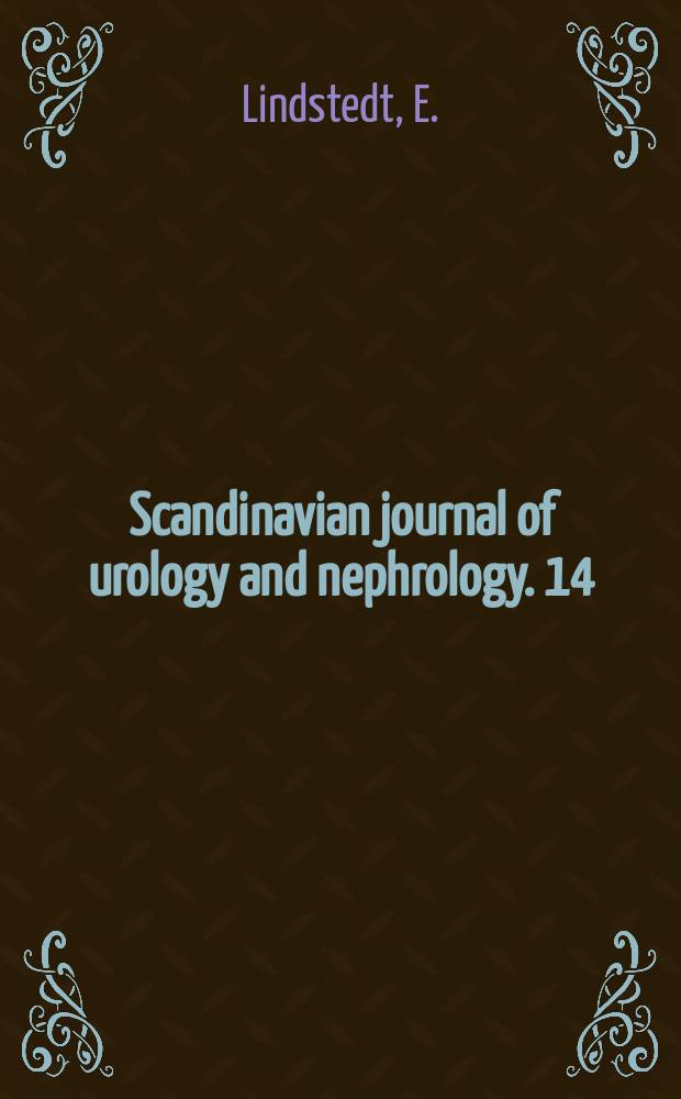 Scandinavian journal of urology and nephrology. 14 : Studies in therapeutic arteriovenous fistulae