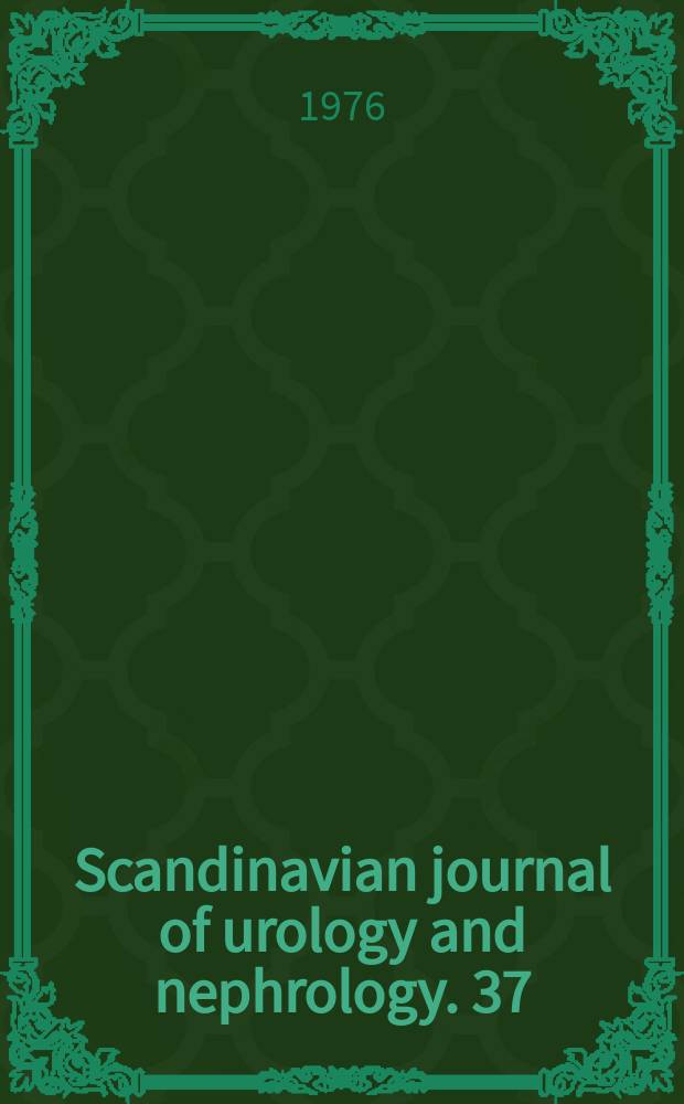 Scandinavian journal of urology and nephrology. 37 : Micturition in infants and children ...