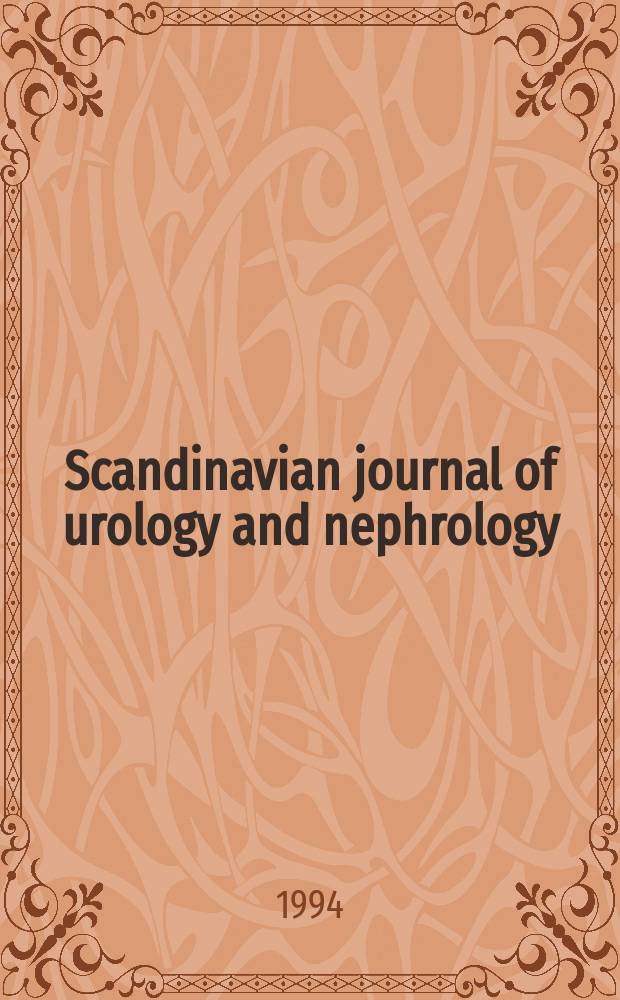 Scandinavian journal of urology and nephrology : Lower urinary tract