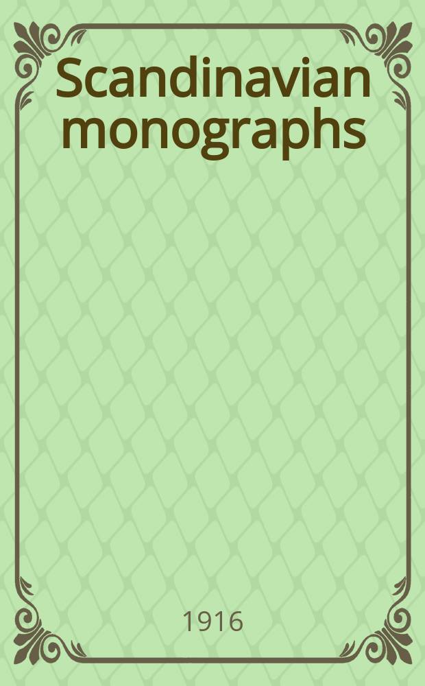 Scandinavian monographs