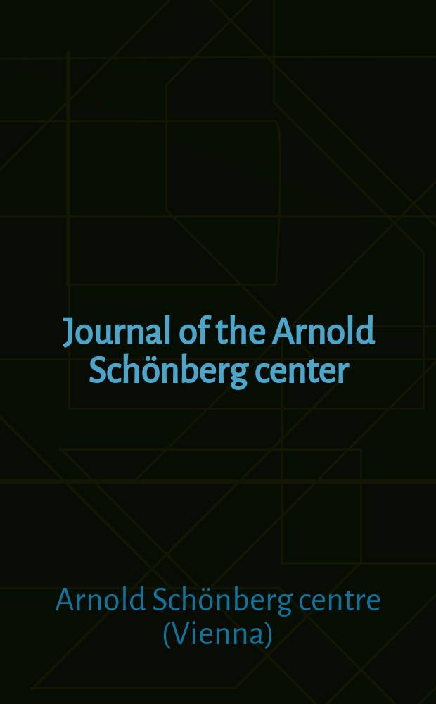 Journal of the Arnold Schönberg center