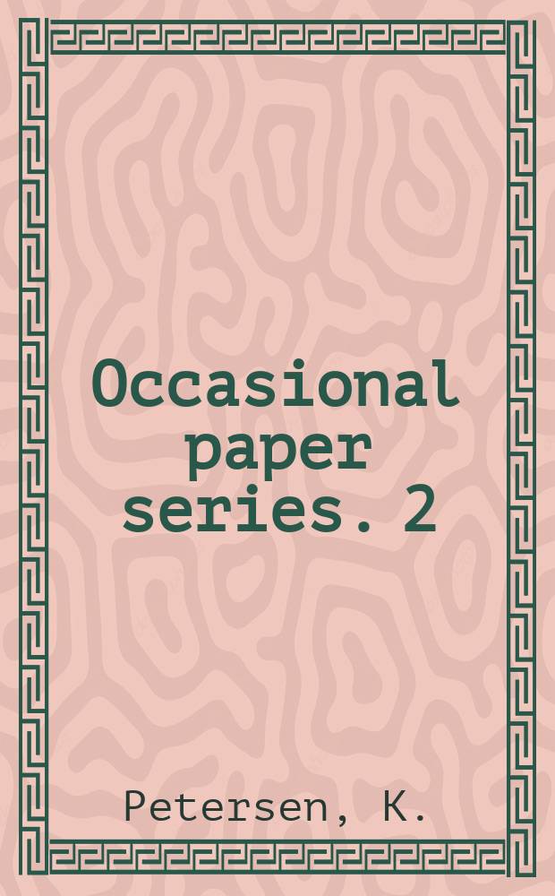 Occasional paper series. 2 : The maquiladora revolution in Guatemala