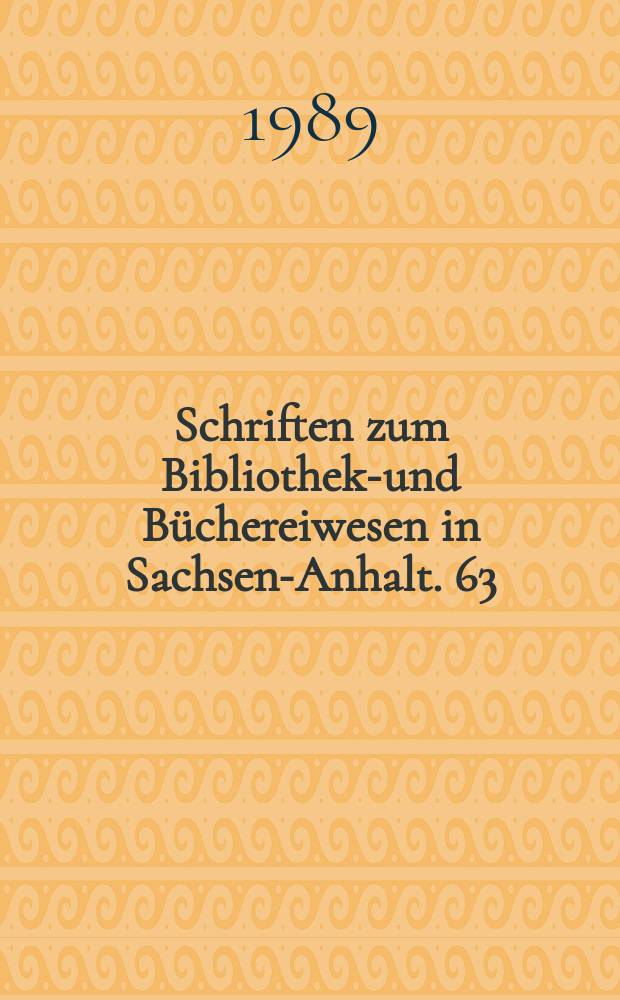 Schriften zum Bibliotheks- und Büchereiwesen in Sachsen-Anhalt. 63 : Thomas Müntzer