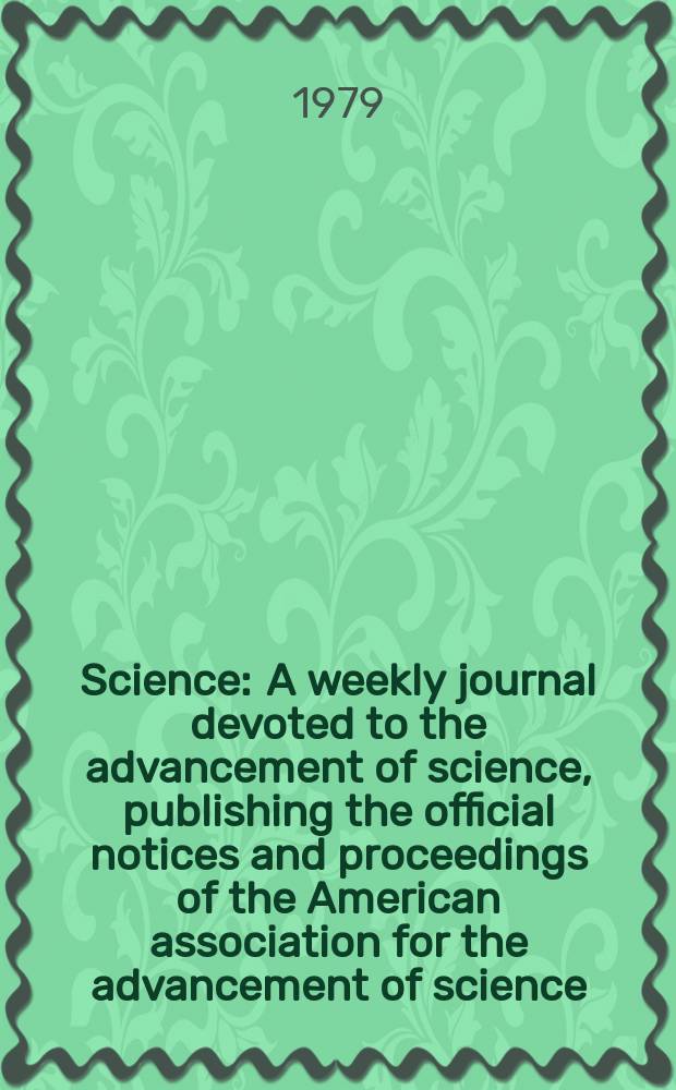 Science : A weekly journal devoted to the advancement of science, publishing the official notices and proceedings of the American association for the advancement of science. N.S., Vol.206, №4414