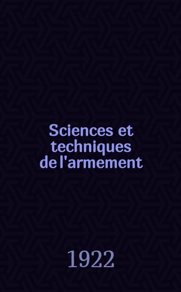 Sciences et techniques de l'armement : Mémorial de l'artillerie française